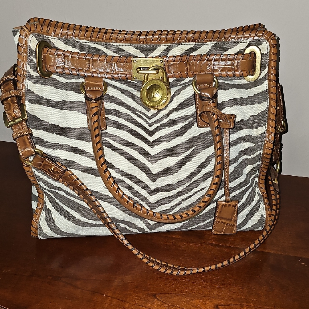 Michael Michael Kors Brown And White Zebra Print Tote